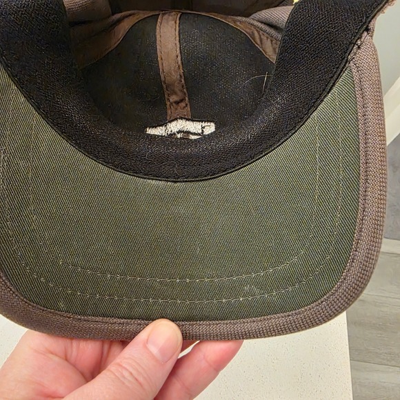 KURTZ Mens Brown Canvas Star and Chevron Patch Baseball Cap One Size - Picture 7 of 8